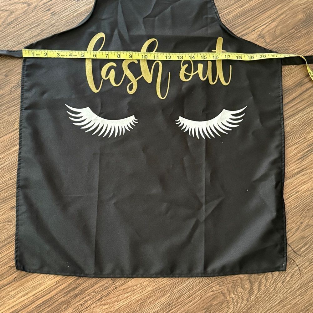 NWOT Lash Artist Apron Lash Tech Black Gold White - Picture 5 of 8